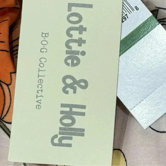 New Lottie & Holly B.O.G. COLLECTIVE Floral Dress Blush Pink Rust Ruffle Mini - Picture 8 of 10